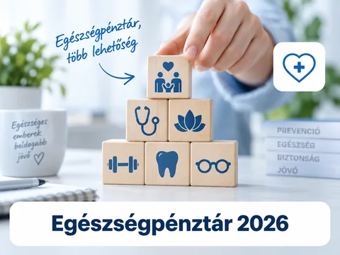 Egészségügyi jelképek fakockákon – egészségpénztár