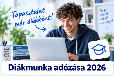 Diák laptopnál – diákmunka adózása 2026